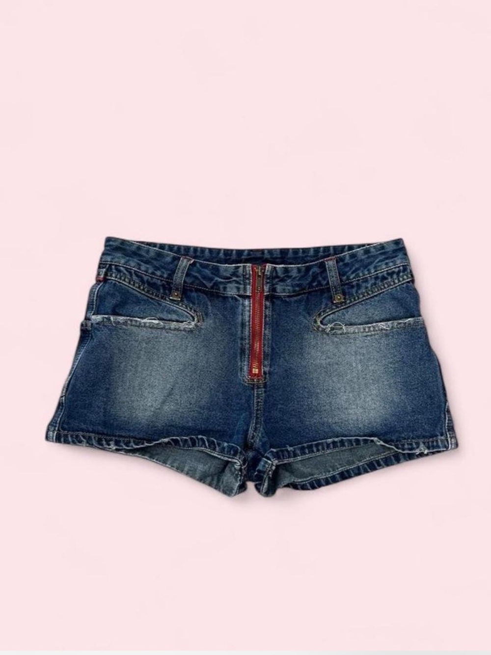 Y2K Zip Front Denim Micro Shorts | Low Rise Blue Jean Hot Shorts